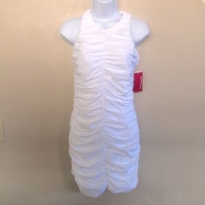 Commando Classic White Ruched Bodycon Mini Dress Size S